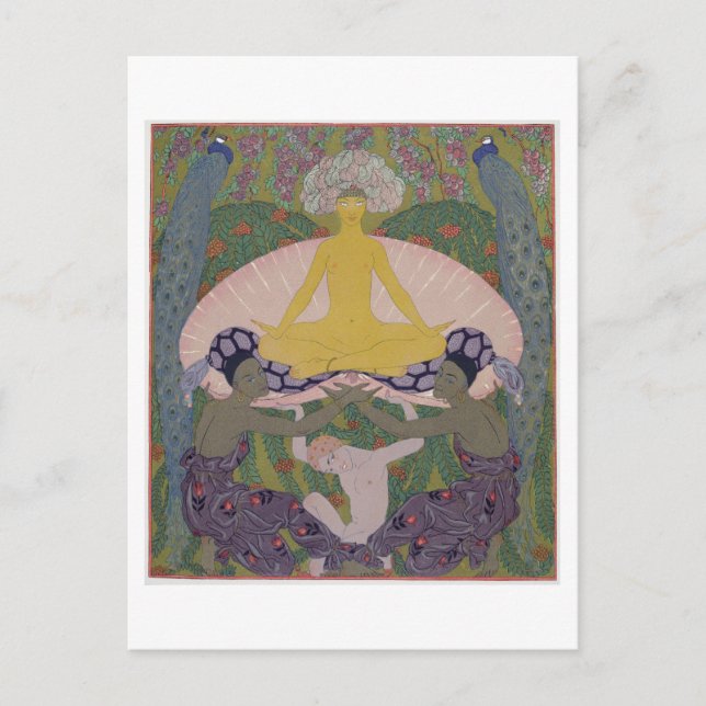 Postal El nacimiento de Venus (tinta y W/c sobre papel) ( (Anverso)