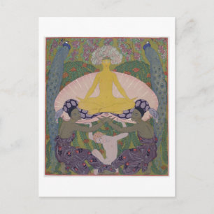 Postal El nacimiento de Venus (tinta y W/c sobre papel) (