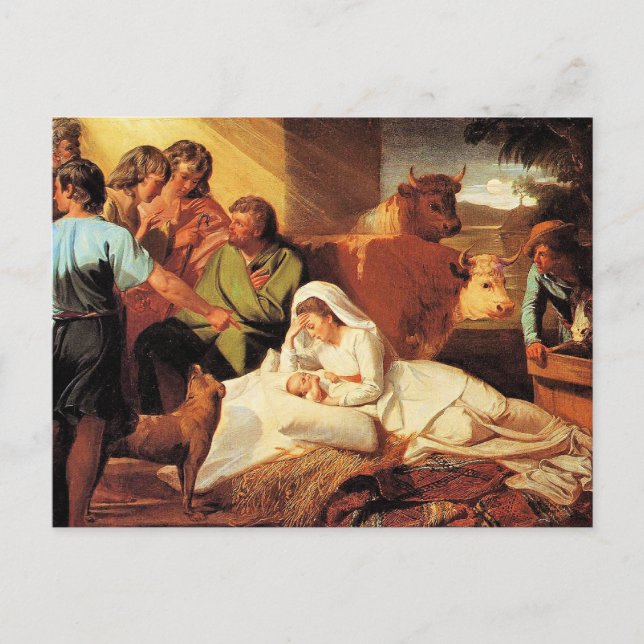 Postal El Nacimiento por John Singleton Copley (Anverso)