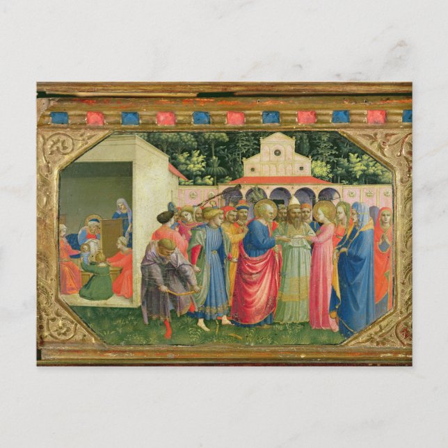 Postal El nacimiento y matrimonio de la Virgen (Anverso)