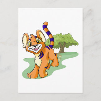 Postal El naranja aventurero Kougra en la isla del mister