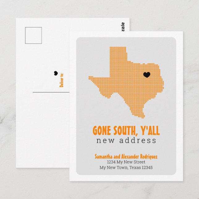 Postal El naranja se fue al sur, todos se mueven (Anverso / Reverso)