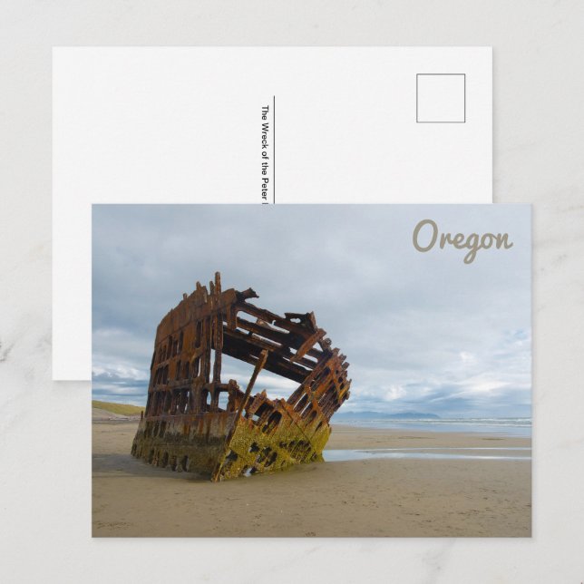 Postal El naufragio de Peter Iredale Fort Stevens Oregon (Anverso / Reverso)