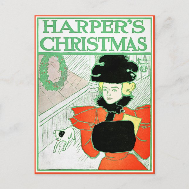 Postal: El navidad de Harper de Edward Penfield (Anverso)