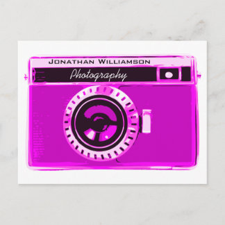 Postal El negocio de la fotografía de cámara rosa calient