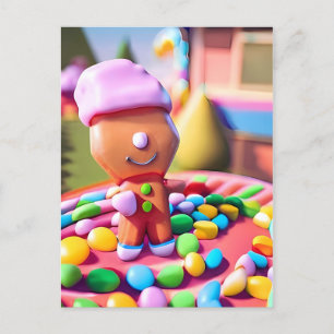 Postal El niño con pan de jengibre hace lo bueno - arte N