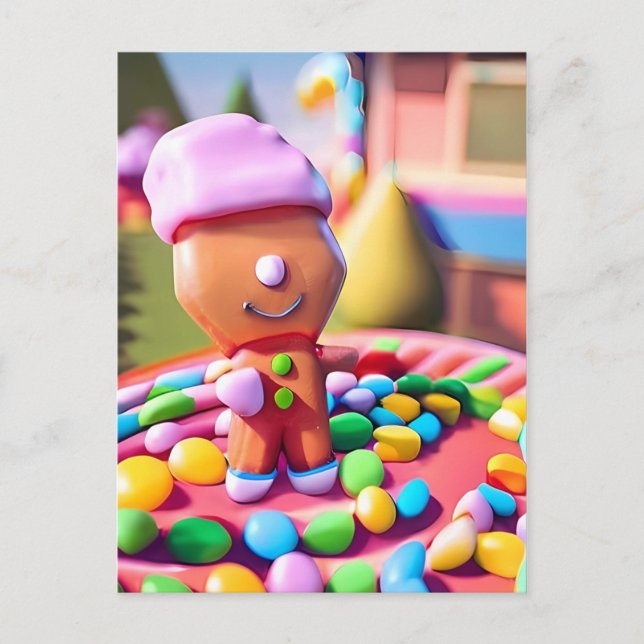 Postal El niño con pan de jengibre hace lo bueno - arte N (Anverso)