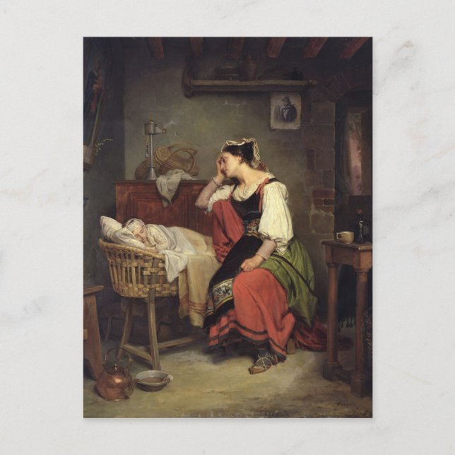 Postal El niño enfermo (Anverso)