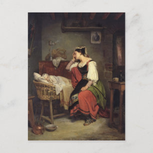 Postal El niño enfermo