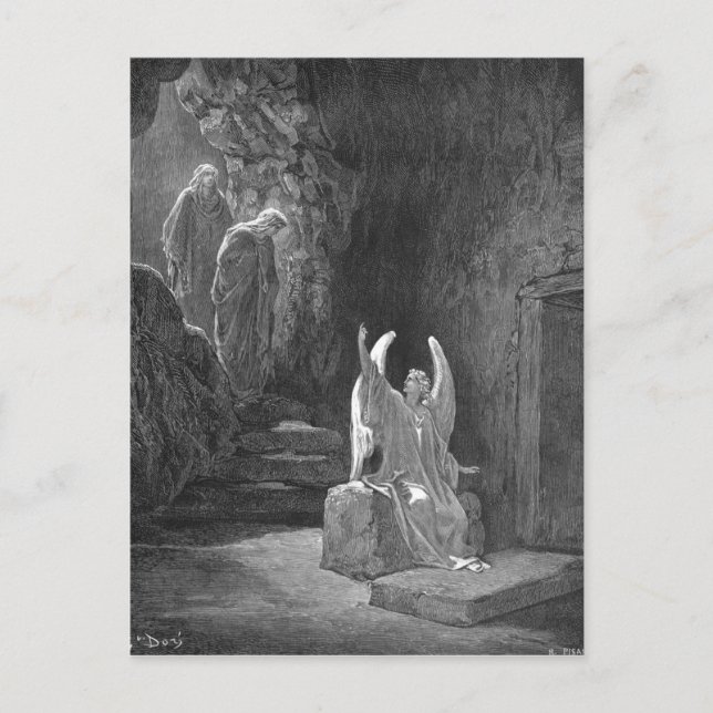 Postal Él no está aquí (Anverso)