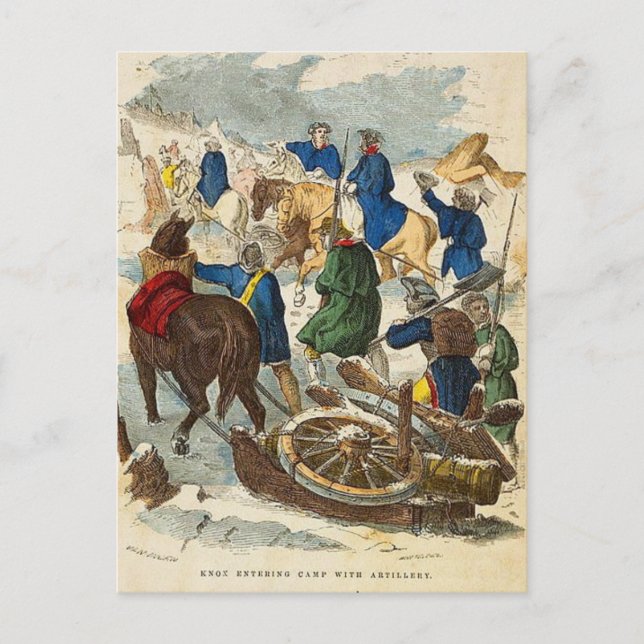 Postal El noble tren de la artillería de Henry Knox (Anverso)