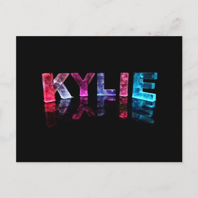 Postal El nombre de Kylie en las luces 3D (Fotografía) (Anverso)
