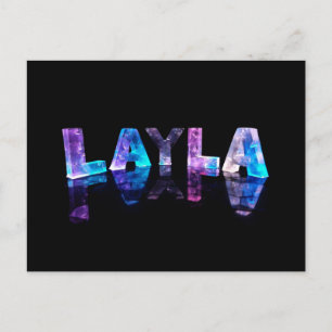 Postal El nombre de Layla en luces 3D (fotografía)
