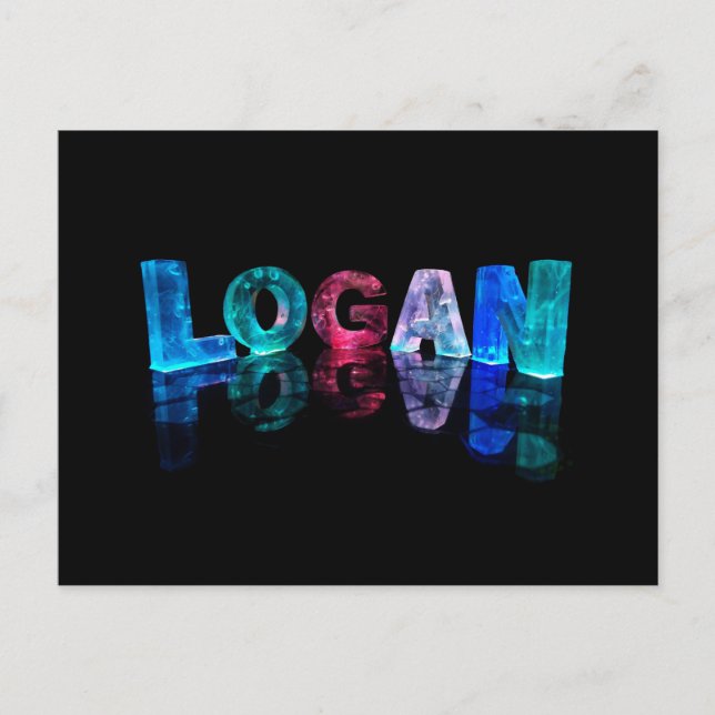 Postal El nombre del Logan en luces 3D (Fotografía) (Anverso)