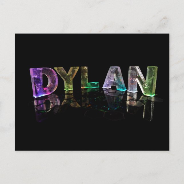 Postal El nombre Dylan en las luces 3D (Fotografía) (Anverso)