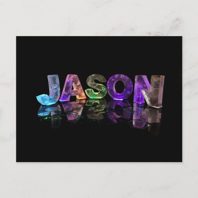 Postal El nombre Jason en luces 3D (fotografía) (Anverso)