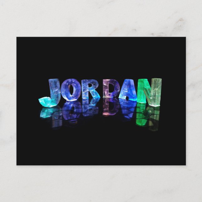 Postal El nombre Jordania en luces 3D (Fotografía) (Anverso)