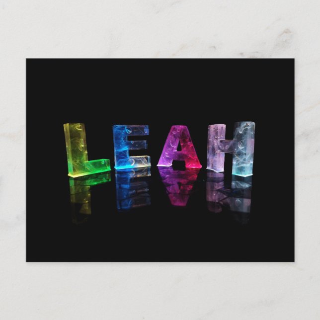 Postal El nombre Leah en las luces 3D (Fotografía) (Anverso)
