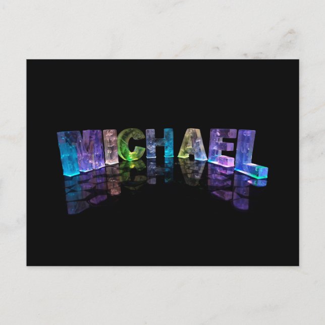 Postal El nombre Michael en luces 3D (Fotografía) (Anverso)
