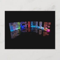 El nombre Michelle en luces 3D (fotografía)