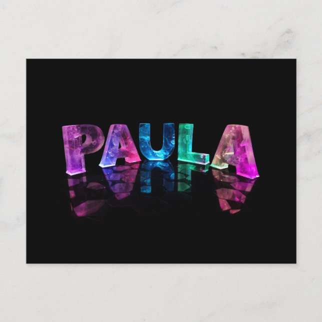 Postal El nombre Paula en luces 3D (Fotografía) (Anverso)