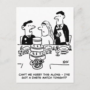 Postal El novio de la recepción de bodas tiene un juego d