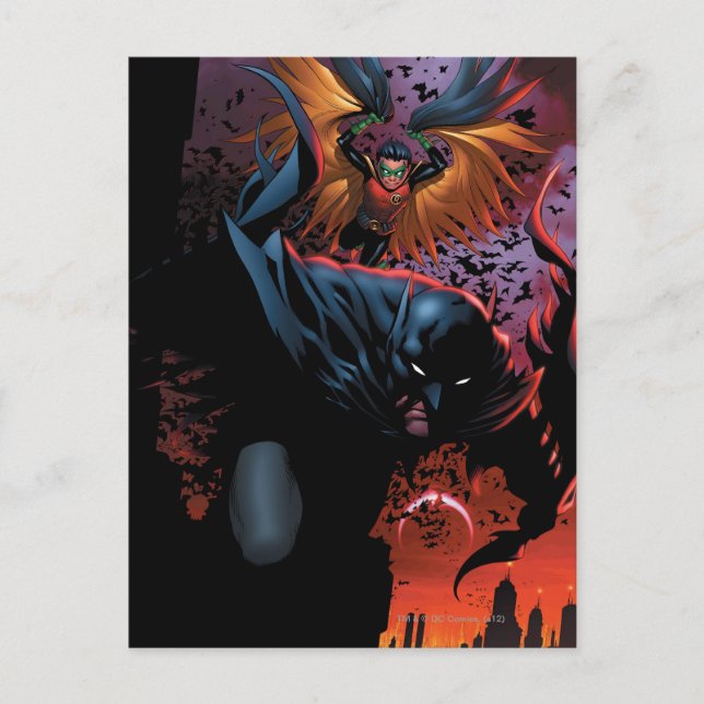 Postal El nuevo 52 - Batman y Robin #1 (Anverso)