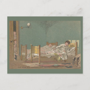 Postal El nuevo chico: Ropa de cama encantada