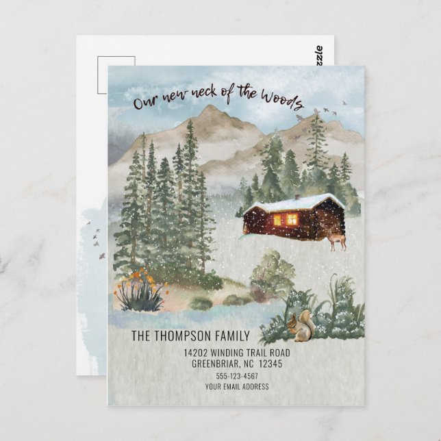 Postal El nuevo cuello de las montañas Woods se mueve (Anverso / Reverso)