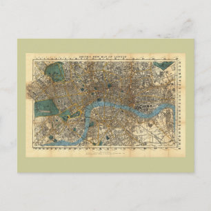 Postal El nuevo mapa de Londres de 1860 de Smith