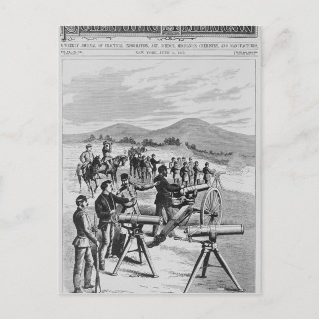 Postal El nuevo modelo Gatling Gun (Anverso)