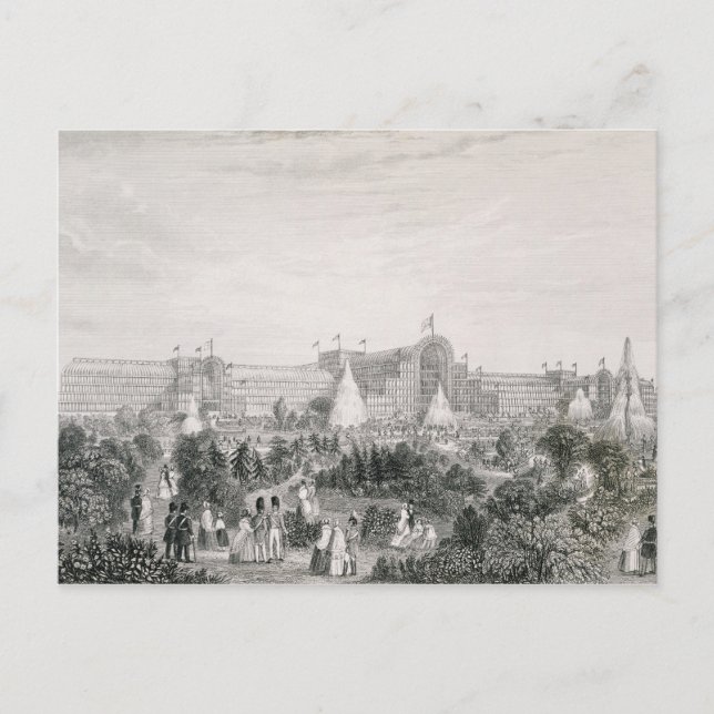 Postal El nuevo palacio de cristal en Sydenham, grabado p (Anverso)