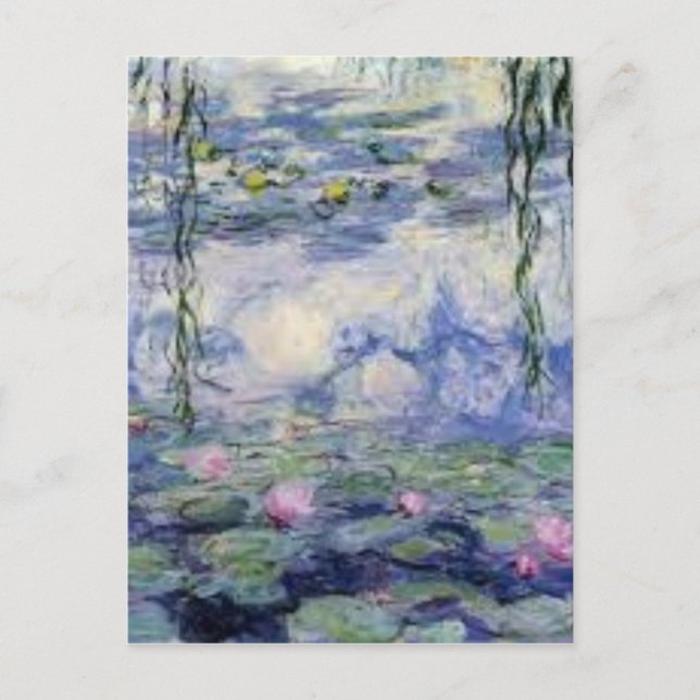 Postal El Nympheas de Claude Monet (Water Lilly) (Anverso)