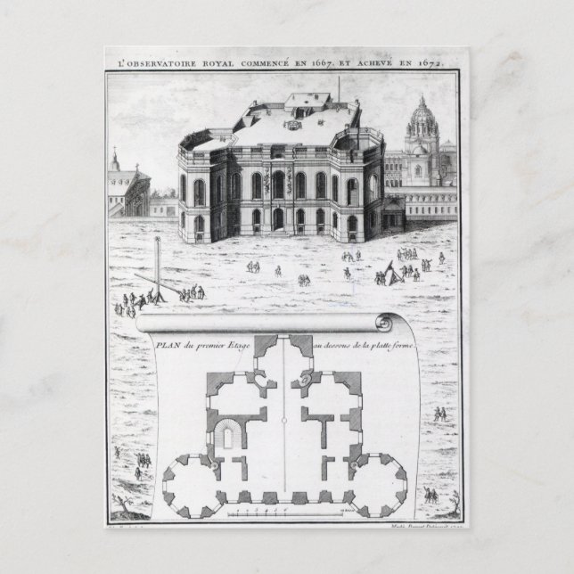 Postal El Observatorio Real de París, 1741 (Anverso)