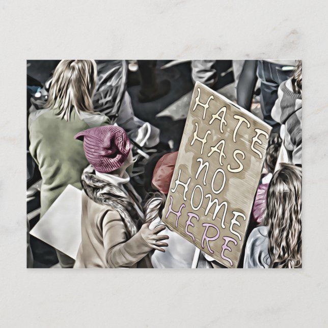 Postal El odio no tiene hogar aquí (Anverso)