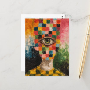 Postal El ojo único surrealista