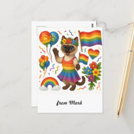 Postal El orgullo del gato provoca el orgullo LGBTQ inspi