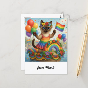 Postal El orgullo del gato provoca el orgullo LGBTQ inspi