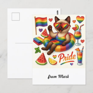 Postal El orgullo del gato provoca el orgullo LGBTQ inspi
