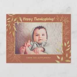 Postal El oro de Acción de Gracias deja la línea acuática