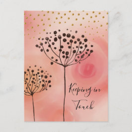 Postal El oro rosado moderno se mantiene en contacto