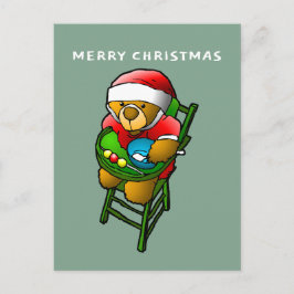 Postal El osito de Navidad