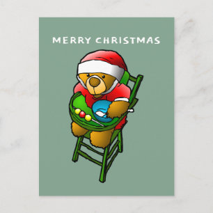 Postal El osito de Navidad