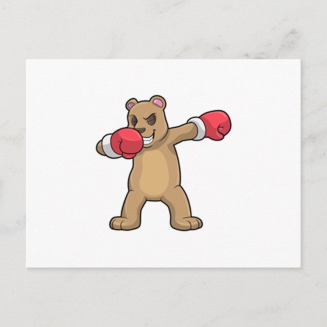 Postal El oso como boxeador en Boxing & Hip Hop Dance Dab (Anverso)