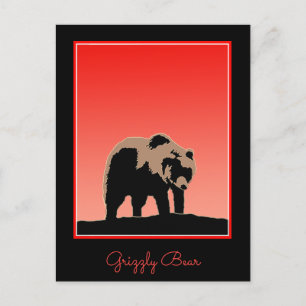 Postal El oso pardo al atardecer - Arte de vida salvaje o