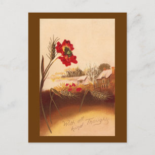 Postal El otoño de la vitalidad de la amapola y el trigo