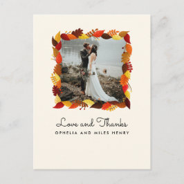 Postal El otoño deja el marco fotográfico Boda Gracias
