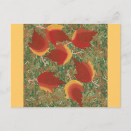 Postal El otoño deja un resumen de arce rojo en la hierba