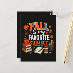 Postal El otoño es mi materia favorita Divertido otoño