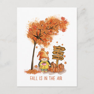 Postal El otoño está en el aire, Gnome Otoñal